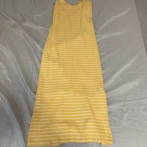 Yellow Striped Sleeveless Dress